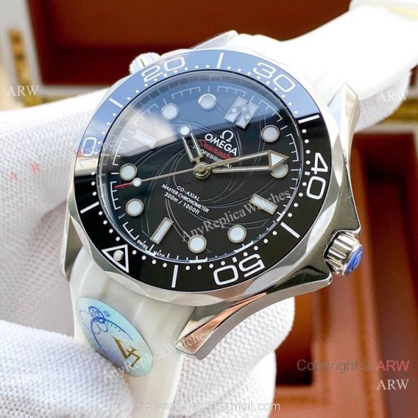Copy Omega Seamaster 300m Limited Edition Watch White Rubber Strap