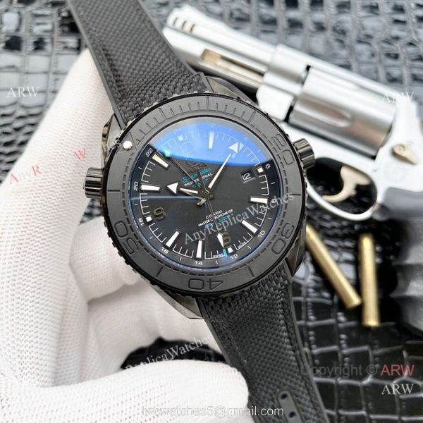 Faux Omega Seamaster Planet Ocean GMT Watches Blue Case