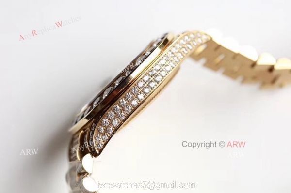 Swiss Grade 1 Replica Rolex Presidential Diamond DayDate Watch Yellow Gold 39mm
