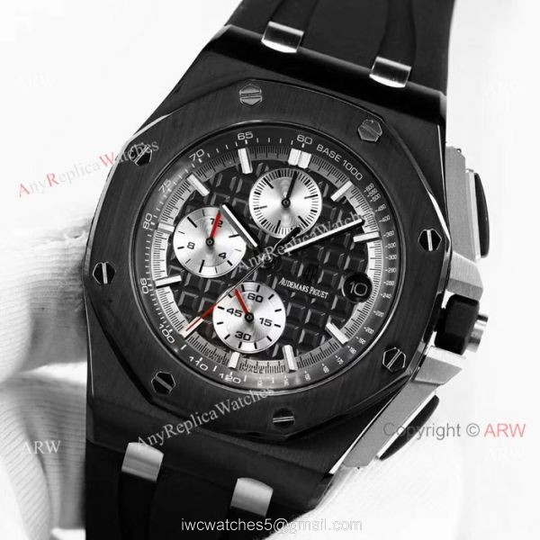 Solid Black AP Royal Oak Offshore 44mm Mens watch Audemars Piguet Knock off Wholesale