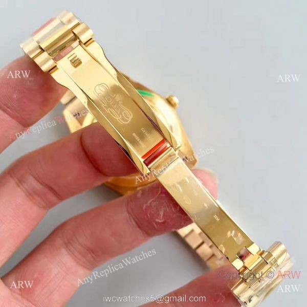 Rolex Day Date II All Gold President band Mens Copy Watch Diamond Markers