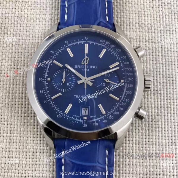Clone Breitling Transocean Watch Black Chronograph Leather Strap