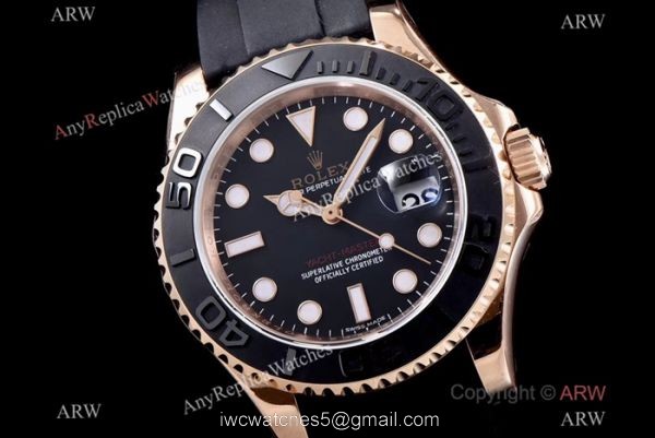 Rolex YachtMaster Rose Gold Replica Watch AR Factory/904L/Swiss 2836