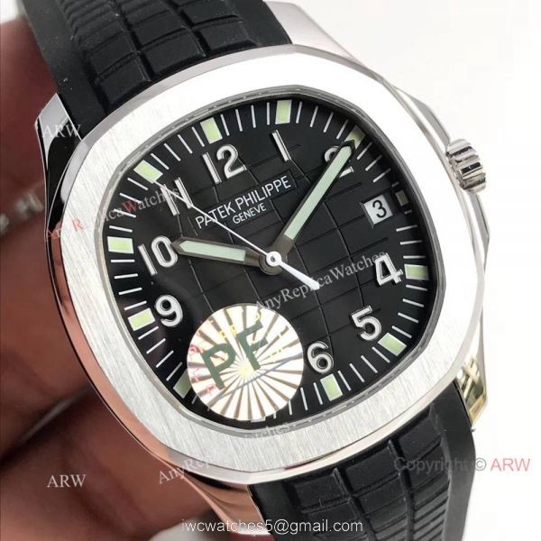 Best Replica Patek Philippe Aquanaut Ss Black Dial Watch Swiss Grade