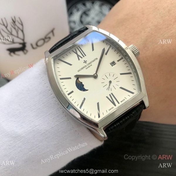 Replica Vacheron Constantin Malte Moonphase SS White Dial watch Wholesale
