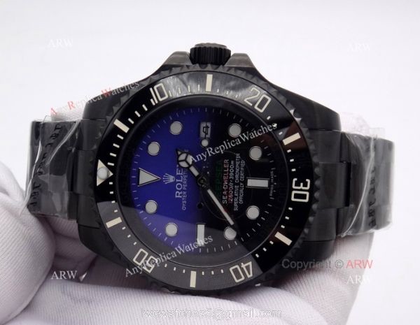Rolex Deepsea Sea Dweller D-Blue Solid Black watch case 44mm