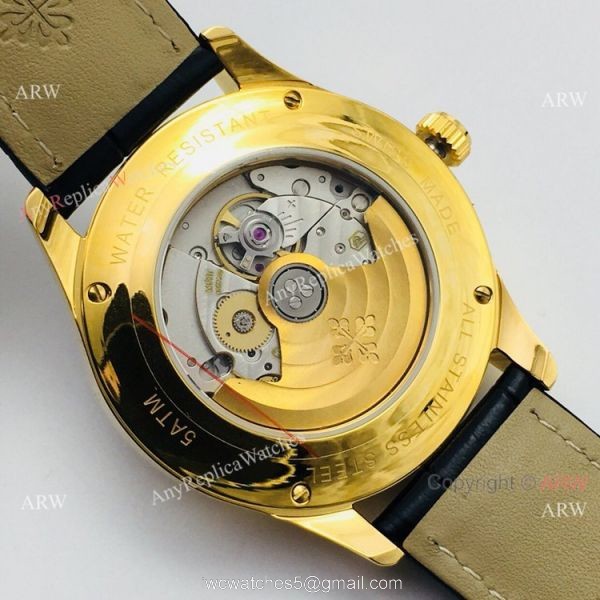PPF Factory Patek Philippe Annual Calendar Complications Watch Gold and Black