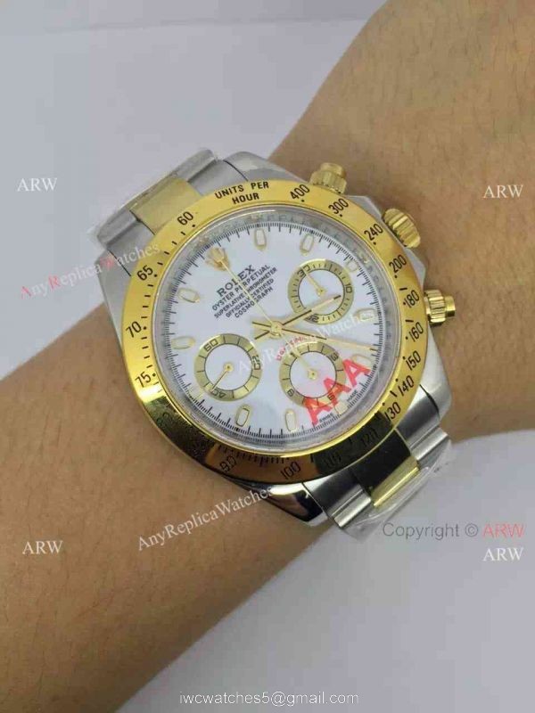 Rolex Valjoux 7750 Daytona 2-Tone White Dial / Swiss Movement