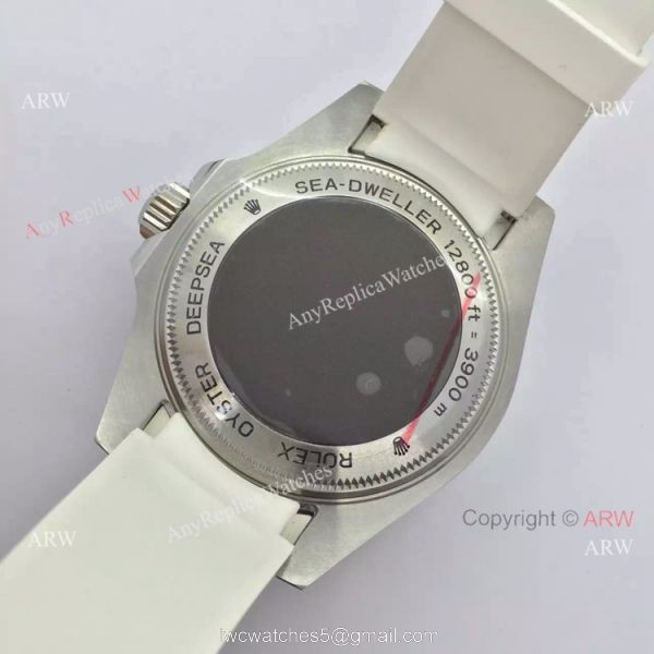 NEW Upgraded Rolex Deepsea 44mm Replica Watch White Rubber Strap