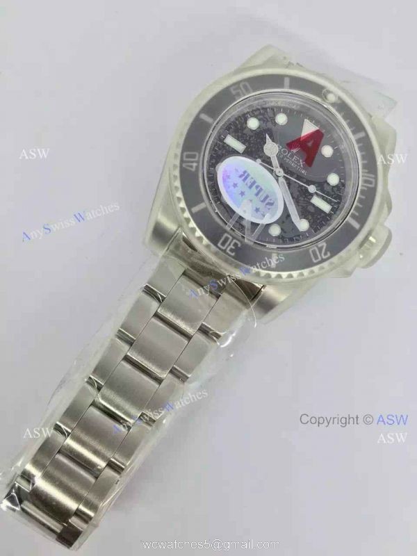 NEW UPGRADED Swiss Rolex Submariner NO DATE Watch SS Black Ceramic Bezel 40mm