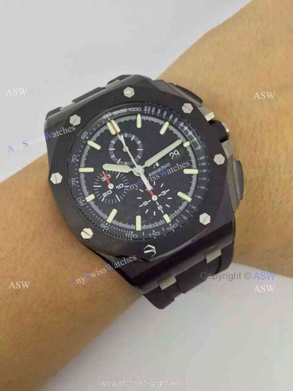 Fake Audemars Piguet Watch Swiss 3126 Black The carbon fiber Black Rubber