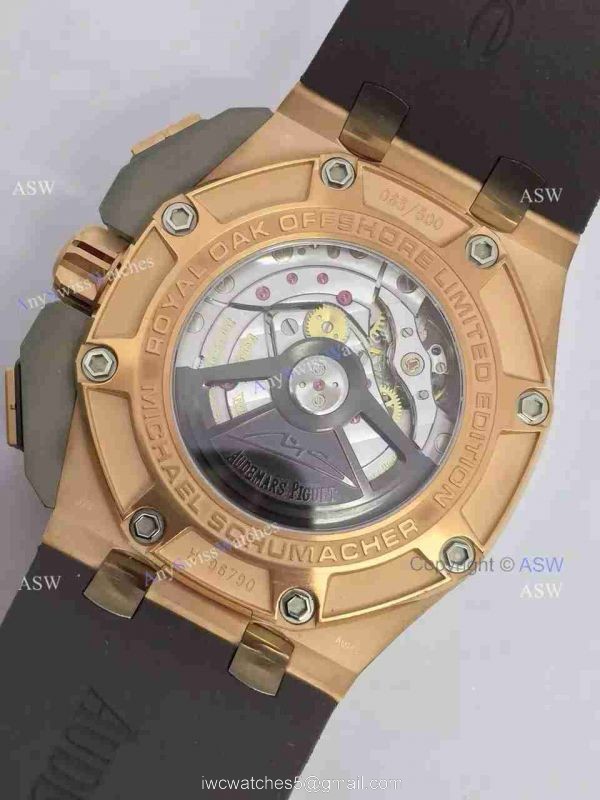 Swiss Audemars Piguet Michael Schumacher Royal Oak Offshore Black Leather Band Watch