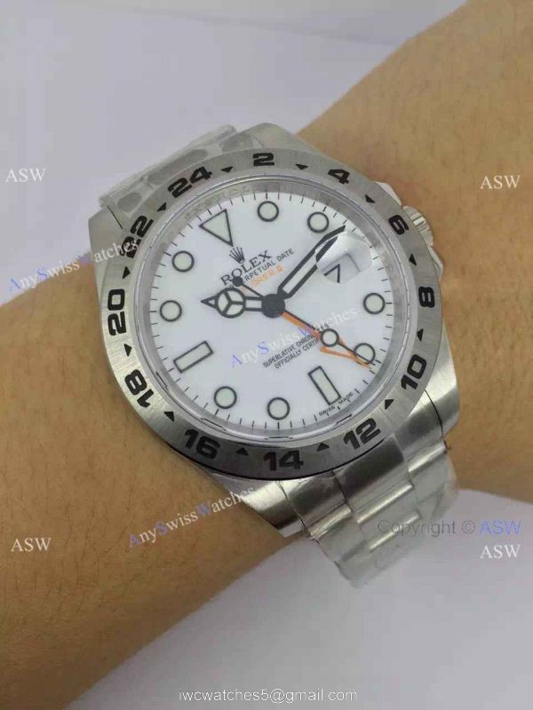 NEW UPGRADED Replica Rolex Explorer II 42mm White Face Noob Factory 2836