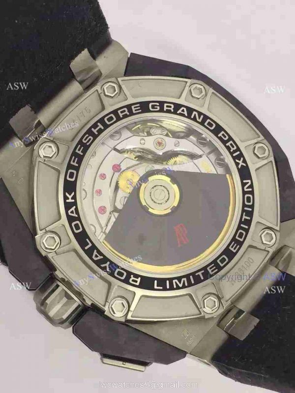 High Quality Copy Audemars Piguet Grand Prix Blue Face Black Rubber Swiss Mens Watch