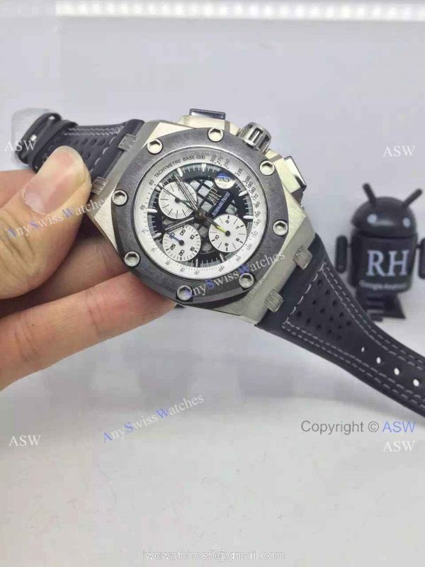 Replica Swiss Audemars Piguet Royal Oak Ruben Barrichello Watch Black Leather