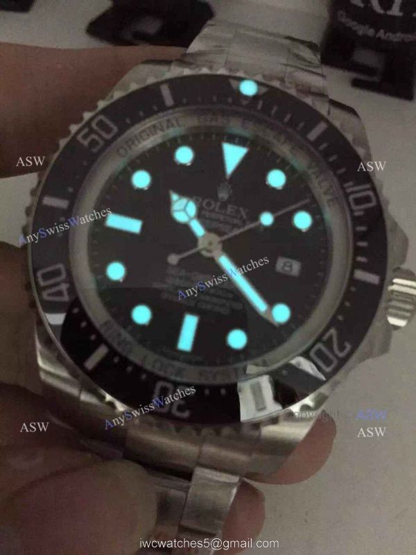 Swiss 2836 Replica Rolex Deepsea Sea-Dweller Black Dial Watch / Noob Factory