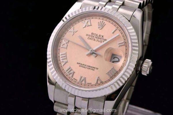 ROLEX DATEJUST SWISS ETA3135 WATCH PINK Roman FACE