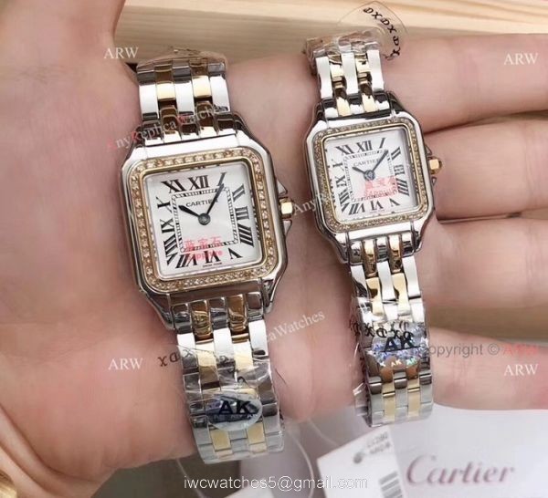 Fake Panthere De Cartier SS Diamond Watch Ladies 22mm