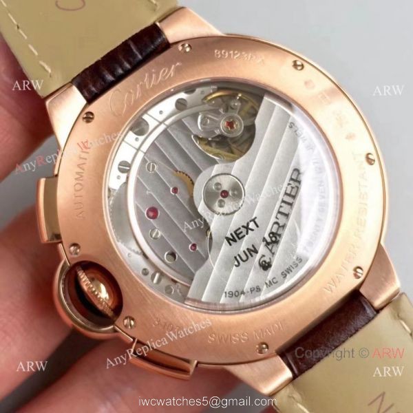 Swiss Copy Cartier Ballon Bleu Chronograph 8101 MC Watch Rose Gold