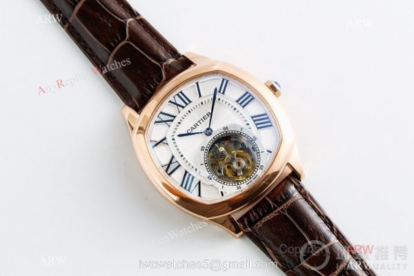 Replica Swiss Cartier Drive De Rose Gold Watch White Dial 41mm
