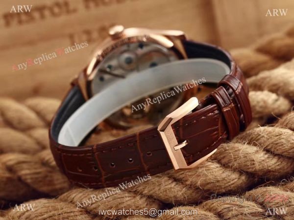 High Quality IWC Tourbillon Portuguese Watch Rose Gold Black Dial