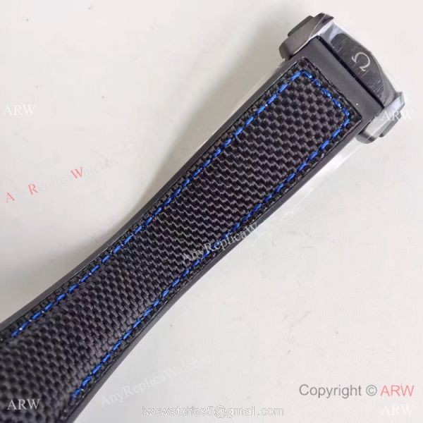 Swiss Replica Omega Seamaster Planet Ocean Deep Black GMT Ceramic Blue Watch