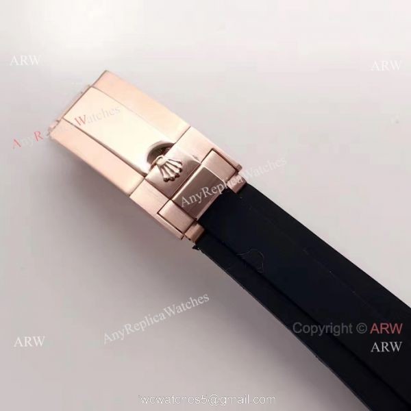 Swiss ETA2836 Rolex Submariner Rose Gold Rubber Strap Watch 40mm