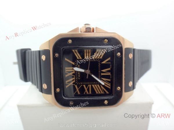 Replica Cartier Santos 100th Quartz Watch Rose Gold 51mm