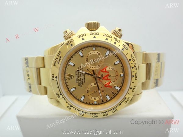 Yellow Gold Rolex Comograph Daytona 40mm Watch Gold Rolex Daytona Replica Watches