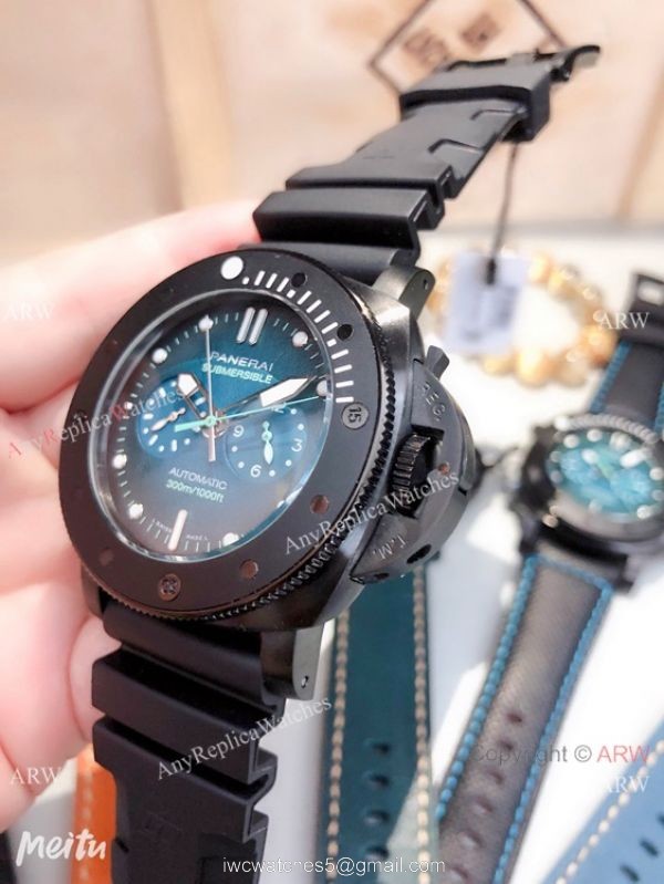 Replica Panerai PAM 983 Luminor Submersible Chrono Guillaume Nery Edition Watch Blue Dial