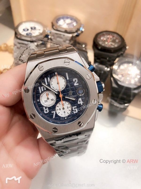 Solid Black Audemars Piguet Royal Oak Offshore Replica Watches Chronograph Dial 42mm
