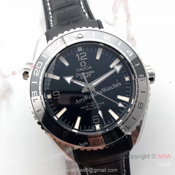 Swiss Copy Omega Seamaster GMT 600m Watch SS New BlackSilver Bezel