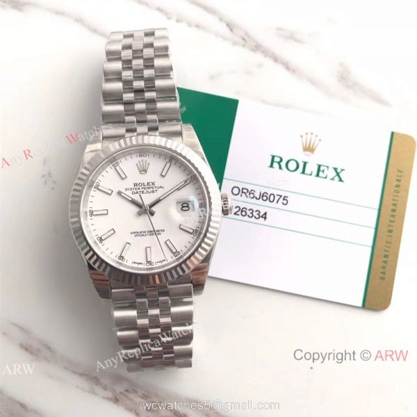 (EW) Swiss ETA3235 Rolex Datejust II SS White Face Replica Watch DJII 41mm