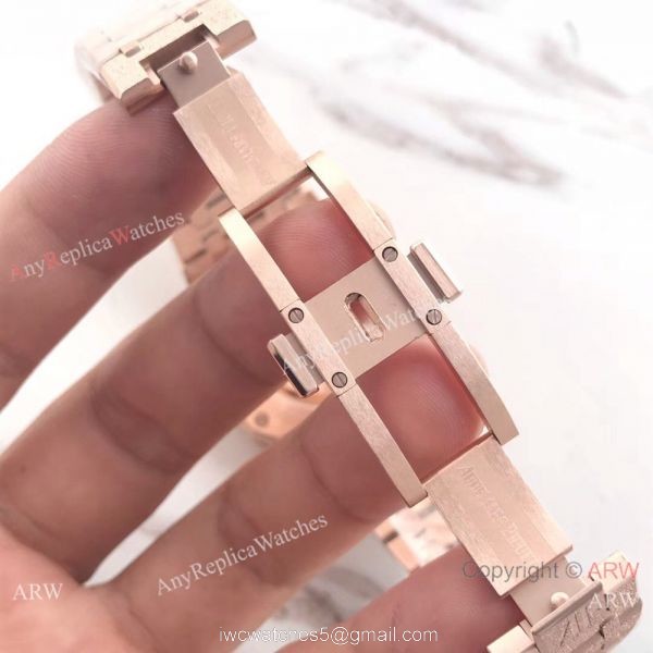 JF Factory Newest Audemars Piguet Watches For Sale Royal Oak Frosted Gold w White Dial