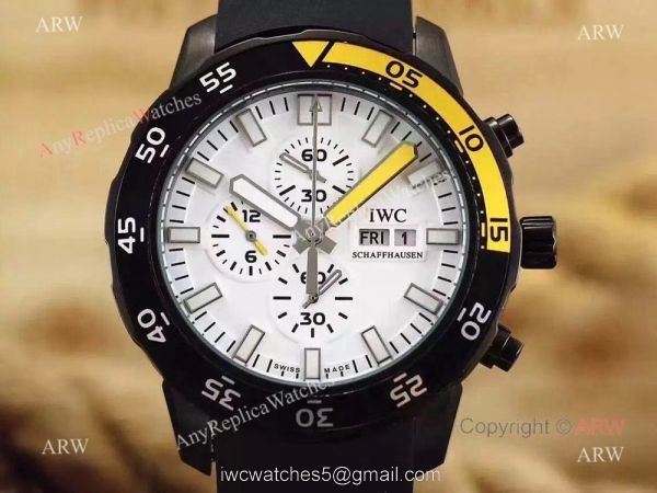 New Replica IWC Aquatimer Chronograph Watch Black Case Rubber Strap