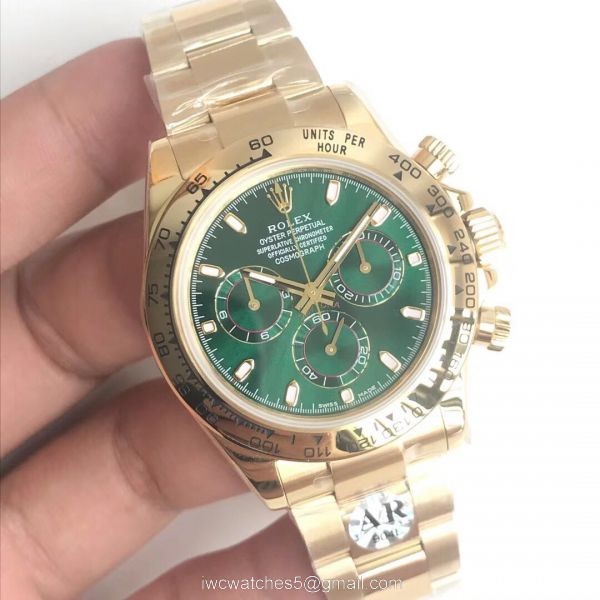 Rolex AR Factory Daytona Green Dial Yellow Gold Watch (904L SS)