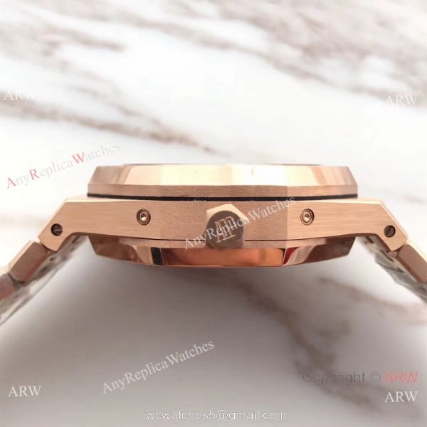 Swiss Quality Audemars Piguet Royal Oak Perpetual Calendar Replica Watch Rose Gold White Face
