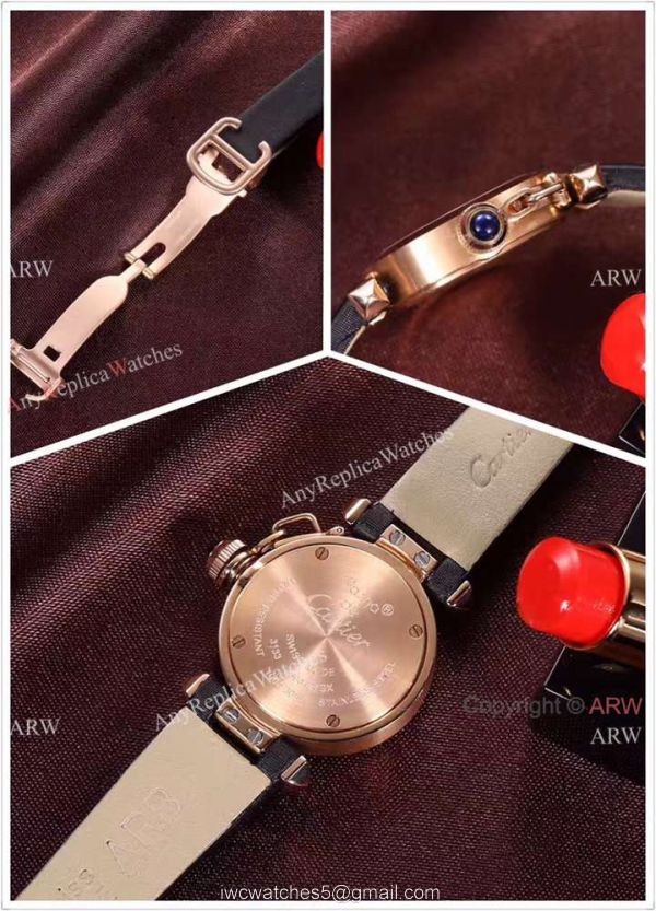 Knock off Cartier Pasha Ladies 28MM Watch Rose Gold Pink Version
