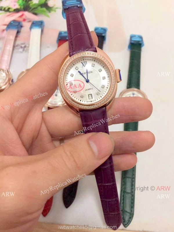 Japan Quartz Replica Cle de Cartier Lady Watch Rose Gold Pink Version