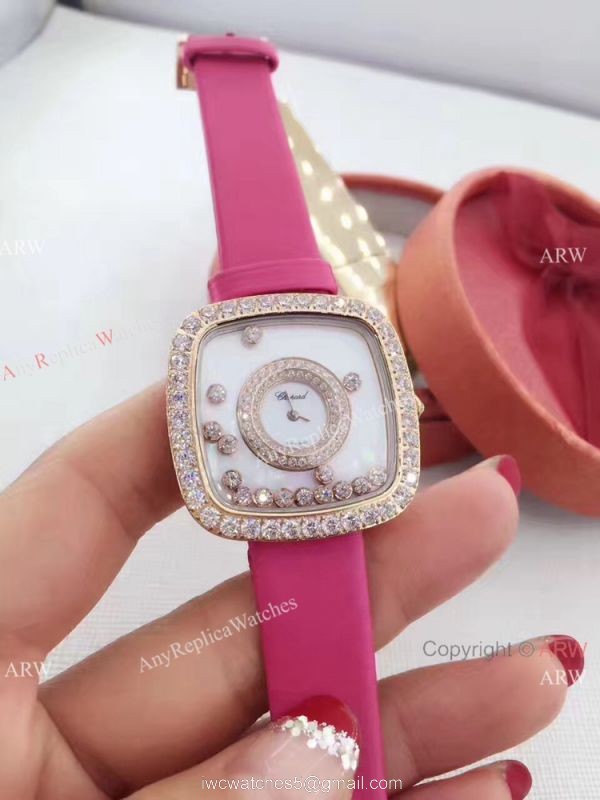 Swiss Quartz Happy Dreams Chopard Lady Watch Pink Leather Rose Gold