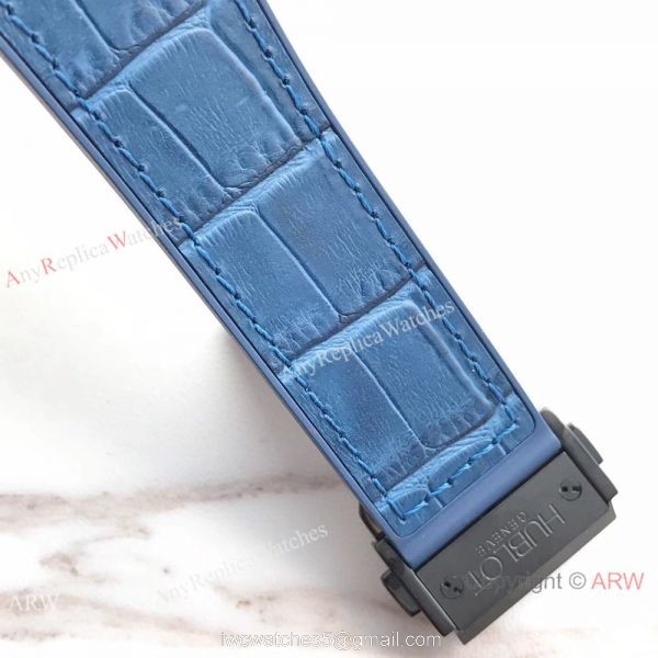Swiss Replica Hublot Big Bang Classic Fusion 7750 Black Watch Blue Gummy Strap