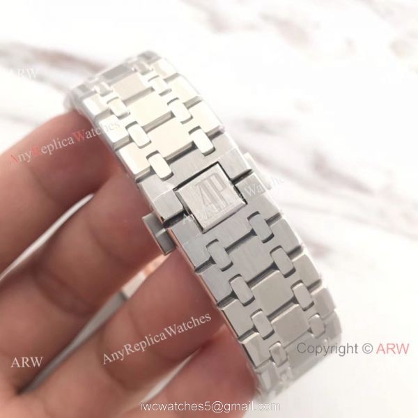 JH Audemars Piguet Extra Thin Royal Oak Watch Stainless Steel Diamond Bezel