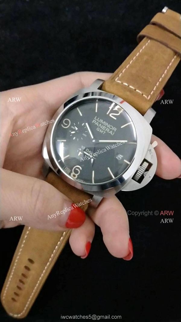 AAA Replica Luminor Panerai 10-Days GMT PAM 533 Watch Brown Leather Band