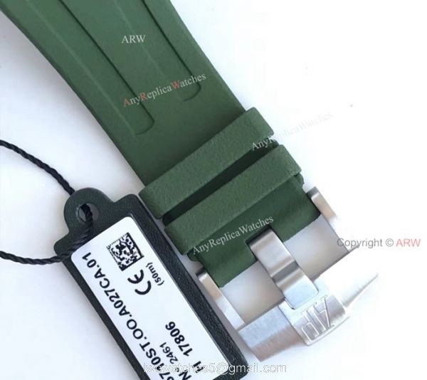 New Swiss 3120 Audemars Piguet Royal Oak Green Dial Green Rubber Band Replica Watches