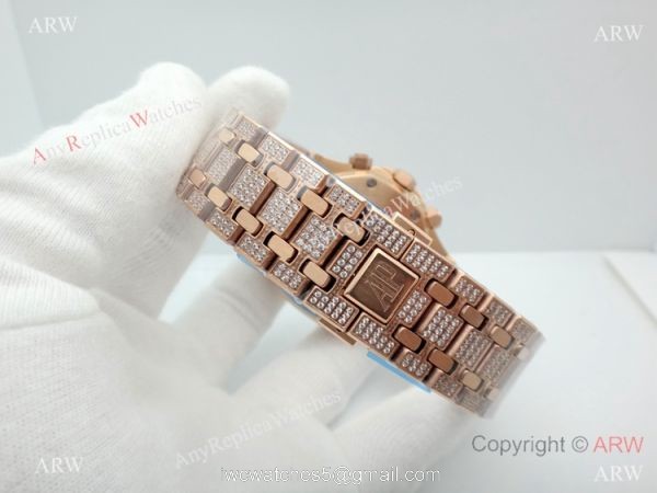 AAA Replica Audemars Piguet Royal Oak Rose Gold diamond Watches 41mm