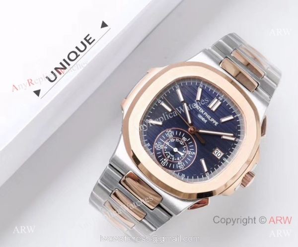 Swiss Replica Patek Philippe Nautilus 7750 Two Tone Rose Gold Watches