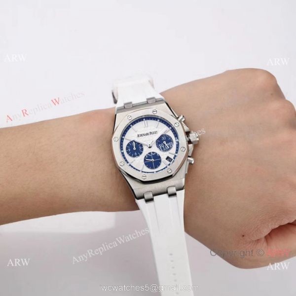 Audemars Piguet Replica Royal Oak Offshore Ladies Watch SS White Dial