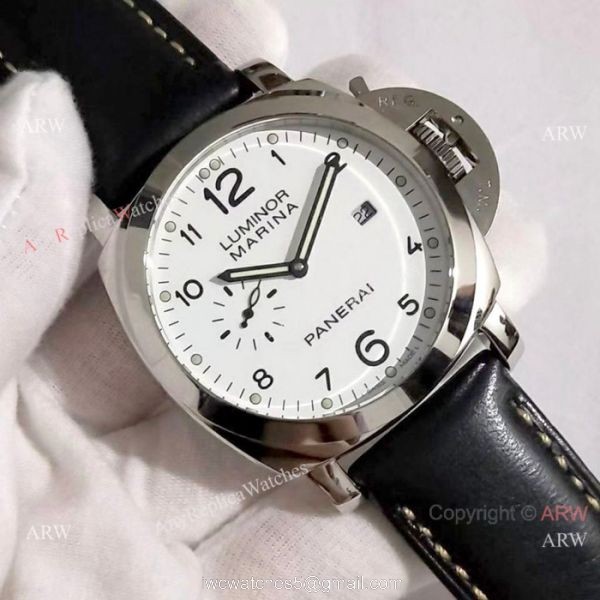 Fake Panerai Luminor Marina 44mm Watch SS White Dial PAM 499