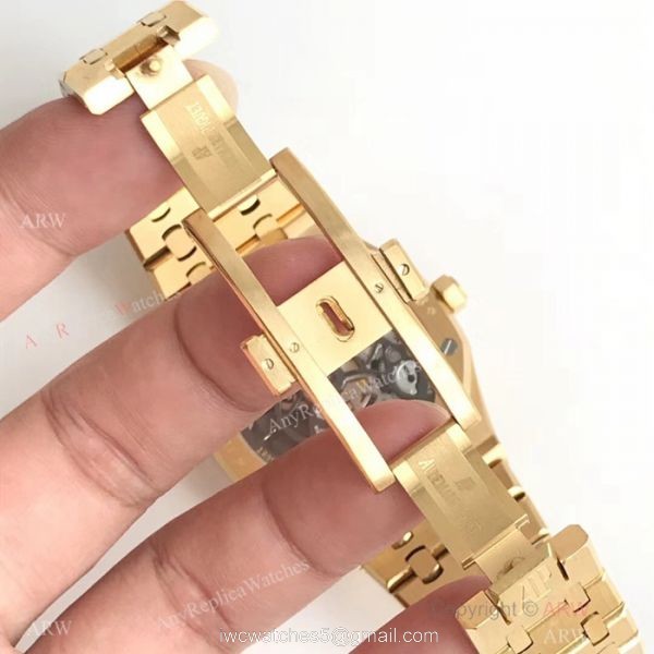 Swiss Copy Audemars Piguet Royal Oak Extra-thin Openworked Watch Yellow Gold