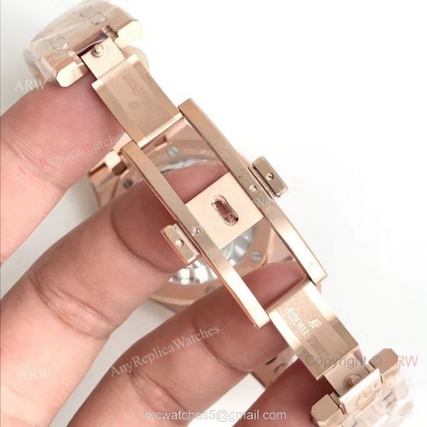 Swiss Replica Audemars Piguet Royal Oak Extra-Thin Tourbillon 2924 Watch Rose Gold Blue Dial